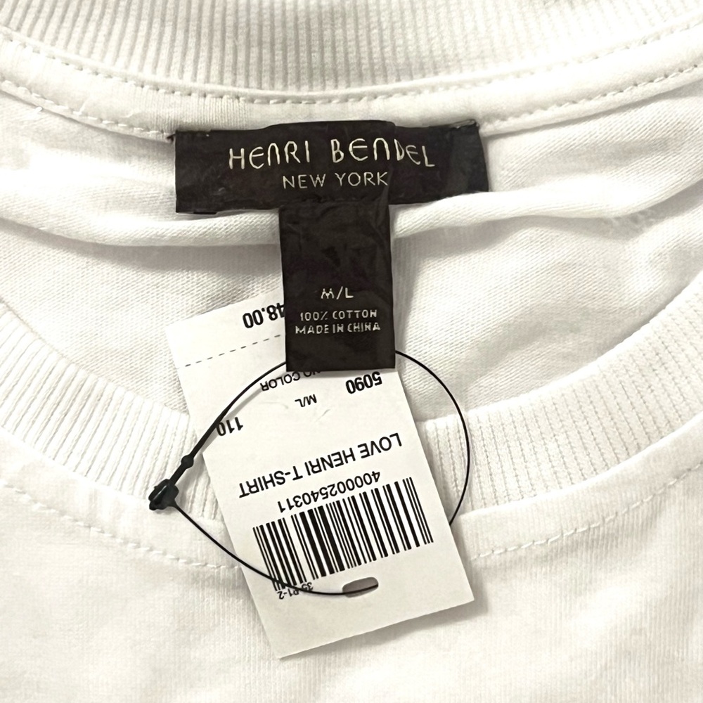 NWT Henri Bendel " Love Bendel " t-shirt size M/L, retailed $48 - OPEN TO OFFERS - Picture 5 of 5
